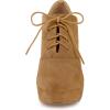image:imageAllegra K Womens Platform Chunky Heel Lace Up Brown Booties 10 M US