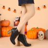 image:imageAllegra K Womens Round Toe Lace Up Chunky Heels Ankle BootiesBlack
