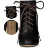 image:imageAllegra K Womens Round Toe Lace Up Chunky Heels Ankle BootiesBlack