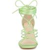 image:imageAllegra K Womens Square Heels Lace Up Strappy Chunky High Lime Green Heels Sandals 8 m US