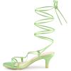 image:imageAllegra K Womens Strappy Heel Lace Up Kitten Heels Lime Green Sandals 95 m US