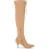image:imageAllegra K Womens Thigh High Boots Lace Up Stiletto Heel Over Knee High BootsNude