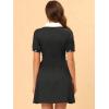 image:imageAllegra K Womens Vintage Peter Pan Collar Lace Up Button Down A Line DressBlack