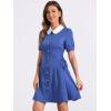 image:imageAllegra K Womens Vintage Peter Pan Collar Lace Up Button Down A Line DressDark Blue