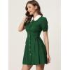 image:imageAllegra K Womens Vintage Peter Pan Collar Lace Up Button Down A Line DressGreen