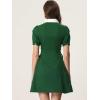 image:imageAllegra K Womens Vintage Peter Pan Collar Lace Up Button Down A Line DressGreen