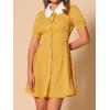 image:imageAllegra K Womens Vintage Peter Pan Collar Lace Up Button Down A Line DressYellow