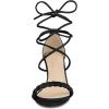 image:imageAllegra K Womens Woven Braided Heel Lace Up Clear Block Heel SandalsBlack
