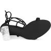 image:imageAllegra K Womens Woven Braided Heel Lace Up Clear Block Heel SandalsBlack