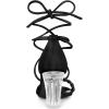 image:imageAllegra K Womens Woven Braided Heel Lace Up Clear Block Heel SandalsBlack