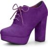 image:imageAllegra K Womens Platform Chunky Heel Lace Up Purple Booties 10 M US