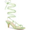 image:imageAllegra K Womens Strappy Heel Lace Up Kitten Heels Lime Green Sandals 95 m US