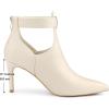 image:imageAllegra K Back Zip Stiletto Heel Pointy Toe Booties for WomenBeige