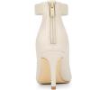 image:imageAllegra K Back Zip Stiletto Heel Pointy Toe Booties for WomenBeige