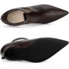 image:imageAllegra K Back Zip Stiletto Heel Pointy Toe Booties for WomenDark Brown
