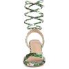 image:imageAllegra K Womens Block Heel Sandals Floral Green Lace Up Heels 7 m US