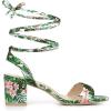 image:imageAllegra K Womens Block Heel Sandals Floral Green Lace Up Heels 7 m US