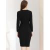 image:imageAllegra K Womens Bodycon Dresses Round Neck Long Sleeve Casual Work Outfits Peplum Sheath DressBlack
