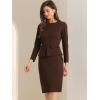 image:imageAllegra K Womens Bodycon Dresses Round Neck Long Sleeve Casual Work Outfits Peplum Sheath DressDark Brown