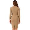 image:imageAllegra K Womens Bodycon Dresses Round Neck Long Sleeve Casual Work Outfits Peplum Sheath DressDark Khaki
