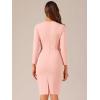 image:imageAllegra K Womens Bodycon Dresses Round Neck Long Sleeve Casual Work Outfits Peplum Sheath DressDusty Pink