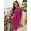image:imageAllegra K Womens Bodycon Dresses Round Neck Long Sleeve Casual Work Outfits Peplum Sheath DressHot Pink
