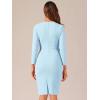 image:imageAllegra K Womens Bodycon Dresses Round Neck Long Sleeve Casual Work Outfits Peplum Sheath DressSky Blue