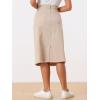 image:imageAllegra K Womens Casual Jean Skirt Back Slit Raw Hem Stretch High Waist Denim SkirtsApricot