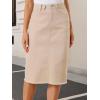 image:imageAllegra K Womens Casual Jean Skirt Back Slit Raw Hem Stretch High Waist Denim SkirtsApricot