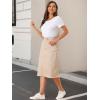 image:imageAllegra K Womens Casual Jean Skirt Back Slit Raw Hem Stretch High Waist Denim SkirtsApricot