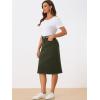 image:imageAllegra K Womens Casual Jean Skirt Back Slit Raw Hem Stretch High Waist Denim SkirtsArmy Green