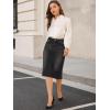 image:imageAllegra K Womens Casual Jean Skirt Back Slit Raw Hem Stretch High Waist Denim SkirtsBlack