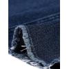 image:imageAllegra K Womens Casual Jean Skirt Back Slit Raw Hem Stretch High Waist Denim SkirtsDark Blue