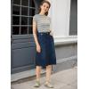 image:imageAllegra K Womens Casual Jean Skirt Back Slit Raw Hem Stretch High Waist Denim SkirtsDark Blue