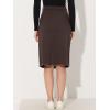 image:imageAllegra K Womens Casual Jean Skirt Back Slit Raw Hem Stretch High Waist Denim SkirtsDark Brown