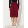 image:imageAllegra K Womens Casual Jean Skirt Back Slit Raw Hem Stretch High Waist Denim SkirtsDark Red