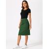 image:imageAllegra K Womens Casual Jean Skirt Back Slit Raw Hem Stretch High Waist Denim SkirtsGreen