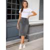 image:imageAllegra K Womens Casual Jean Skirt Back Slit Raw Hem Stretch High Waist Denim SkirtsGrey