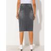 image:imageAllegra K Womens Casual Jean Skirt Back Slit Raw Hem Stretch High Waist Denim SkirtsGrey