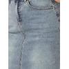 image:imageAllegra K Womens Casual Jean Skirt Back Slit Raw Hem Stretch High Waist Denim SkirtsGrey Blue