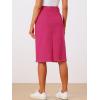 image:imageAllegra K Womens Casual Jean Skirt Back Slit Raw Hem Stretch High Waist Denim SkirtsHot Pink