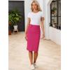 image:imageAllegra K Womens Casual Jean Skirt Back Slit Raw Hem Stretch High Waist Denim SkirtsHot Pink