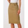 image:imageAllegra K Womens Casual Jean Skirt Back Slit Raw Hem Stretch High Waist Denim SkirtsKhaki