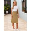 image:imageAllegra K Womens Casual Jean Skirt Back Slit Raw Hem Stretch High Waist Denim SkirtsKhaki