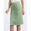 image:imageAllegra K Womens Casual Jean Skirt Back Slit Raw Hem Stretch High Waist Denim SkirtsLight Green
