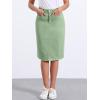 image:imageAllegra K Womens Casual Jean Skirt Back Slit Raw Hem Stretch High Waist Denim SkirtsLight Green