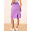 image:imageAllegra K Womens Casual Jean Skirt Back Slit Raw Hem Stretch High Waist Denim SkirtsLight Purple