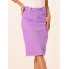 image:imageAllegra K Womens Casual Jean Skirt Back Slit Raw Hem Stretch High Waist Denim SkirtsLight Purple
