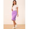 image:imageAllegra K Womens Casual Jean Skirt Back Slit Raw Hem Stretch High Waist Denim SkirtsLight Purple