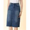 image:imageAllegra K Womens Casual Jean Skirt Back Slit Raw Hem Stretch High Waist Denim SkirtsMblue